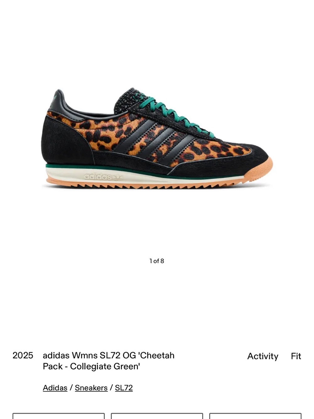 adidas SL72 OG Leopard Print Sneakers - Cheetah Collegiate Green